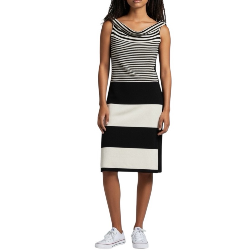 Lida Baday 🇨🇦 cowl neck sleeveless woven cotton dress size 8 excellent condition